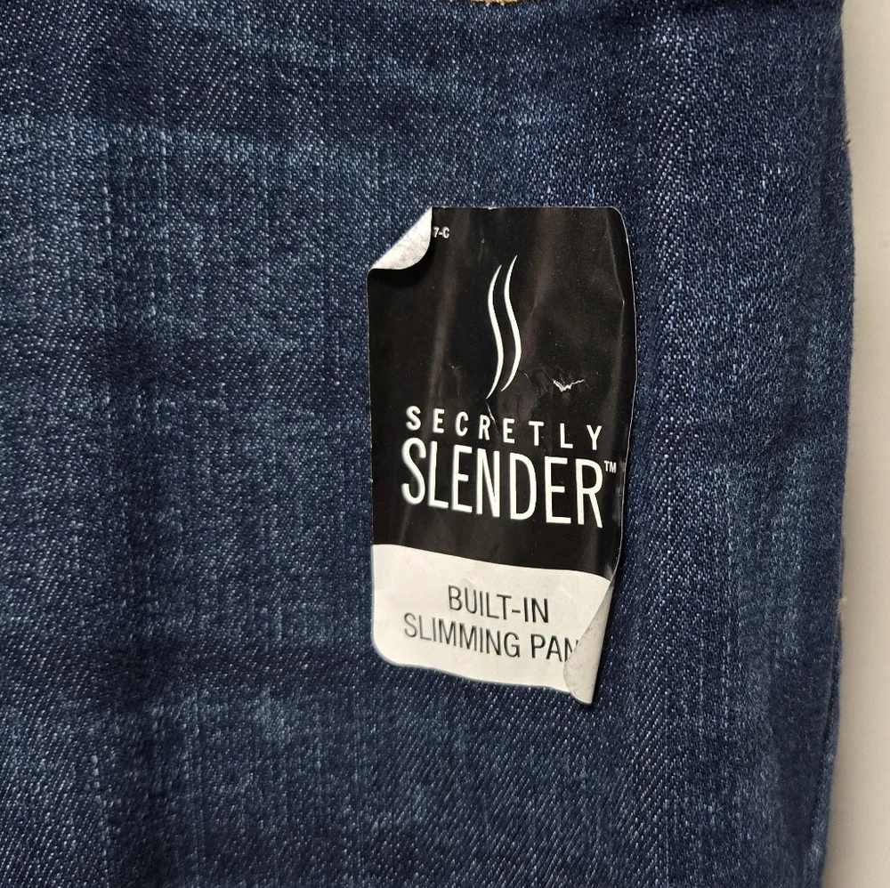 NWT St. John's Bay Skinny Ankle Jeans Size 12 Dark Wash Midrise Slimming Panel